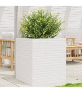 vidaXL Garden Planter White 60x60x68.5 cm Solid Wood Pine