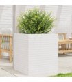 vidaXL Garden Planter White 60x60x68.5 cm Solid Wood Pine
