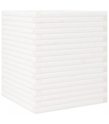 vidaXL Garden Planter White 60x60x68.5 cm Solid Wood Pine