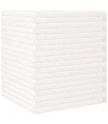 vidaXL Garden Planter White 60x60x68.5 cm Solid Wood Pine
