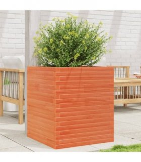 vidaXL Garden Planter Wax Brown 60x60x68.5 cm Solid Wood Pine
