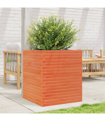 vidaXL Garden Planter Wax Brown 60x60x68.5 cm Solid Wood Pine