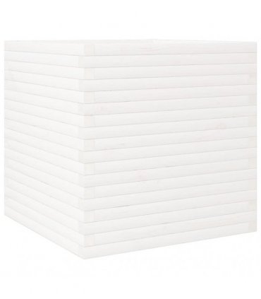 vidaXL Garden Planter White 70x70x68.5 cm Solid Wood Pine