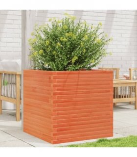 vidaXL Garden Planter Wax Brown 70x70x68.5 cm Solid Wood Pine