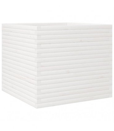 vidaXL Garden Planter White 80x80x68.5 cm Solid Wood Pine