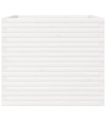 vidaXL Garden Planter White 80x80x68.5 cm Solid Wood Pine