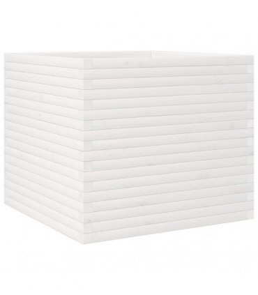 vidaXL Garden Planter White 80x80x68.5 cm Solid Wood Pine