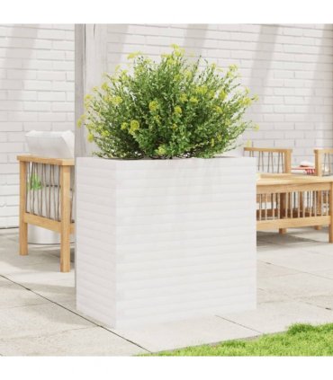 vidaXL Garden Planter White 70x40x68.5 cm Solid Wood Pine