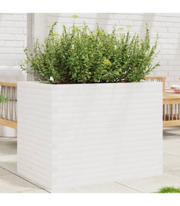 vidaXL Garden Planter White 90x60x68.5 cm Solid Wood Pine