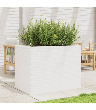 vidaXL Garden Planter White 90x60x68.5 cm Solid Wood Pine