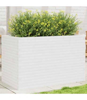 vidaXL Garden Planter White 110x60x68.5 cm Solid Wood Pine