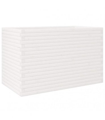 vidaXL Garden Planter White 110x60x68.5 cm Solid Wood Pine