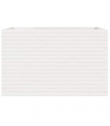 vidaXL Garden Planter White 110x60x68.5 cm Solid Wood Pine