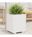 vidaXL Garden Planter White 40x40x49,5 cm Solid Wood Pine