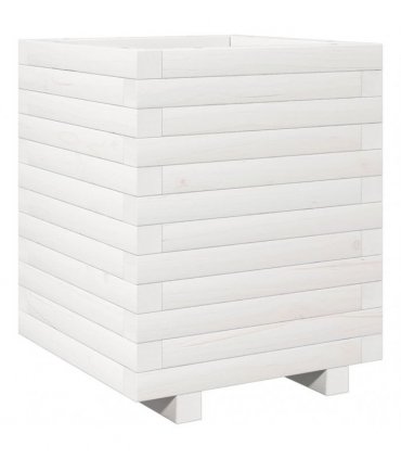 vidaXL Garden Planter White 40x40x49,5 cm Solid Wood Pine