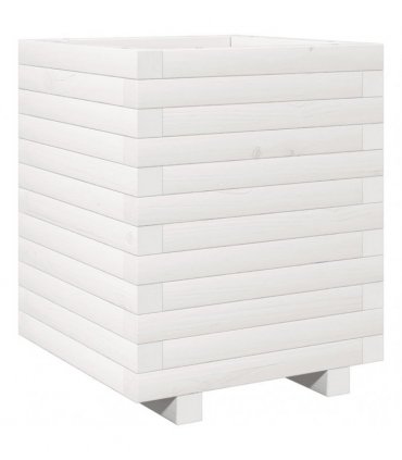vidaXL Garden Planter White 40x40x49,5 cm Solid Wood Pine
