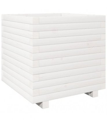 vidaXL Garden Planter White 50x50x49,5 cm Solid Wood Pine