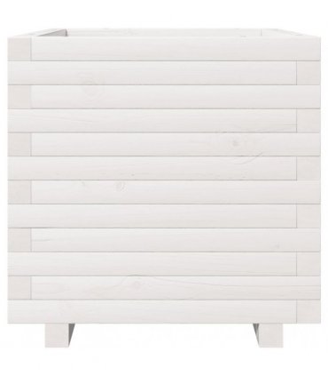 vidaXL Garden Planter White 50x50x49,5 cm Solid Wood Pine