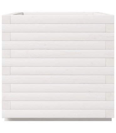 vidaXL Garden Planter White 50x50x49,5 cm Solid Wood Pine