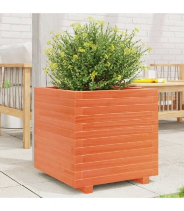 vidaXL Garden Planter Wax Brown 50x50x49,5 cm Solid Wood Pine