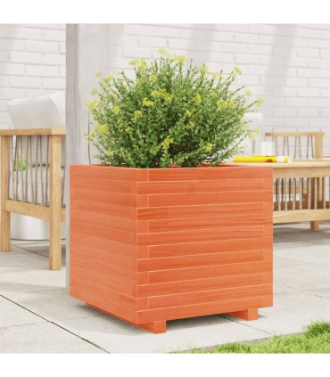 vidaXL Garden Planter Wax Brown 50x50x49,5 cm Solid Wood Pine