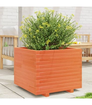 vidaXL Garden Planter Wax Brown 60x60x49,5 cm Solid Wood Pine