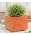 vidaXL Garden Planter Wax Brown 60x60x49,5 cm Solid Wood Pine