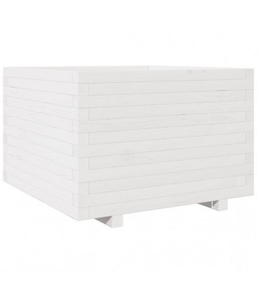 vidaXL Garden Planter White 70x70x49,5 cm Solid Wood Pine
