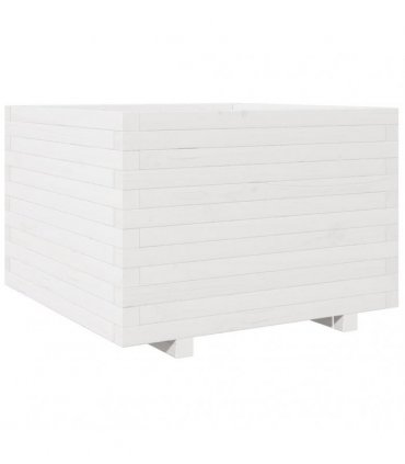 vidaXL Garden Planter White 70x70x49,5 cm Solid Wood Pine