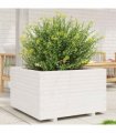 vidaXL Garden Planter White 80x80x49,5 cm Solid Wood Pine