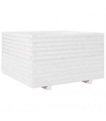 vidaXL Garden Planter White 80x80x49,5 cm Solid Wood Pine