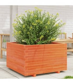 vidaXL Garden Planter Wax Brown 80x80x49,5 cm Solid Wood Pine