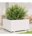 vidaXL Garden Planter White 90x90x49,5 cm Solid Wood Pine