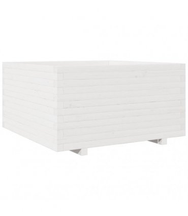 vidaXL Garden Planter White 90x90x49,5 cm Solid Wood Pine