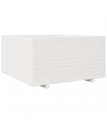 vidaXL Garden Planter White 90x90x49,5 cm Solid Wood Pine