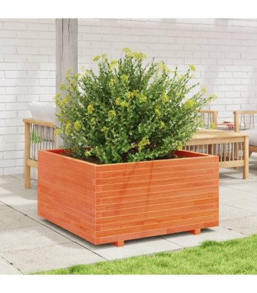 vidaXL Garden Planter Wax Brown 90x90x49,5 cm Solid Wood Pine