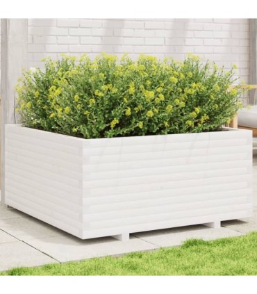 vidaXL Garden Planter White 100x100x49,5 cm Solid Wood Pine