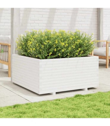 vidaXL Garden Planter White 100x100x49,5 cm Solid Wood Pine