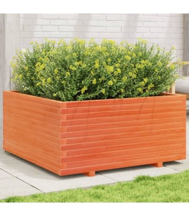 vidaXL Garden Planter Wax Brown 100x100x49,5 cm Solid Wood Pine