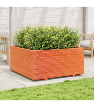 vidaXL Garden Planter Wax Brown 100x100x49,5 cm Solid Wood Pine