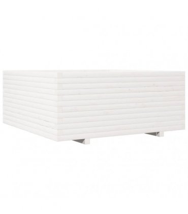 vidaXL Garden Planter White 110x110x49,5 cm Solid Wood Pine