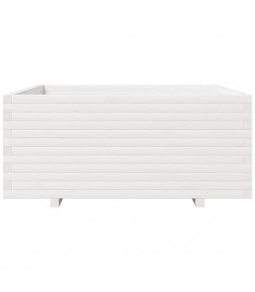vidaXL Garden Planter White 110x110x49,5 cm Solid Wood Pine