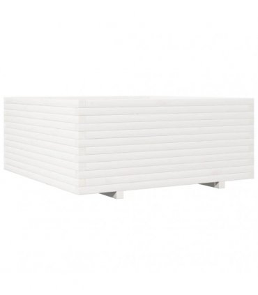 vidaXL Garden Planter White 110x110x49,5 cm Solid Wood Pine