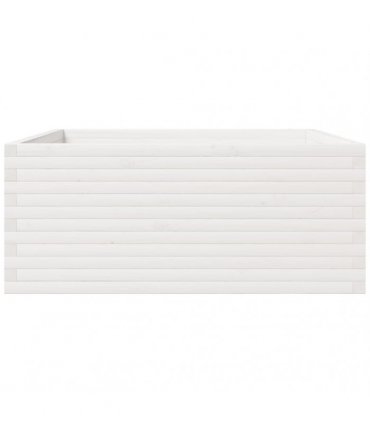 vidaXL Garden Planter White 110x110x49,5 cm Solid Wood Pine