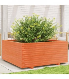 vidaXL Garden Planter Wax Brown 110x110x49,5 cm Solid Wood Pine