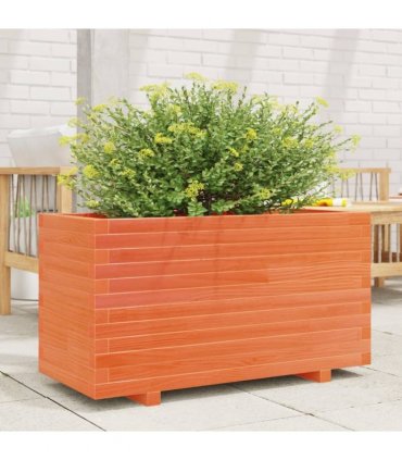 vidaXL Garden Planter Wax Brown 90x40x49,5 cm Solid Wood Pine