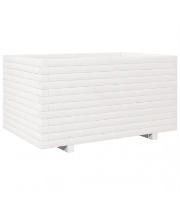 vidaXL Garden Planter White 90x60x49,5 cm Solid Wood Pine