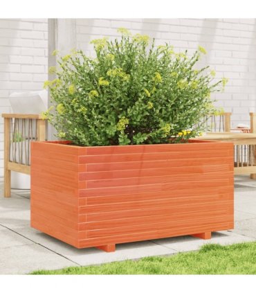 vidaXL Garden Planter Wax Brown 90x60x49,5 cm Solid Wood Pine
