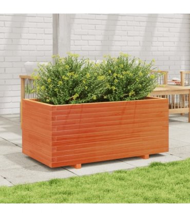 vidaXL Garden Planter Wax Brown 110x60x49,5 cm Solid Wood Pine
