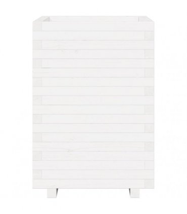 vidaXL Garden Planter White 50x50x72,5 cm Solid Wood Pine